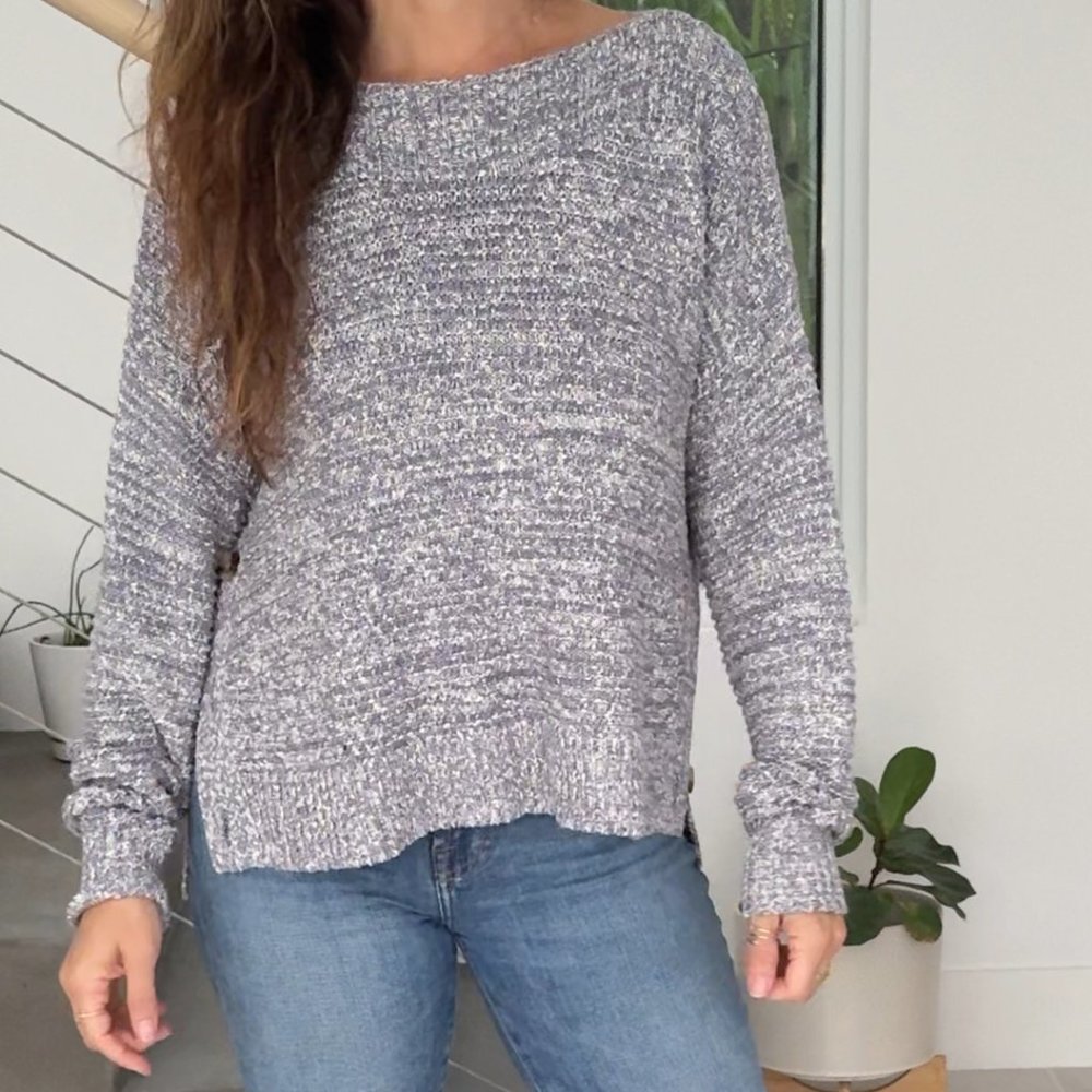Boatneck Side Button Sweater
